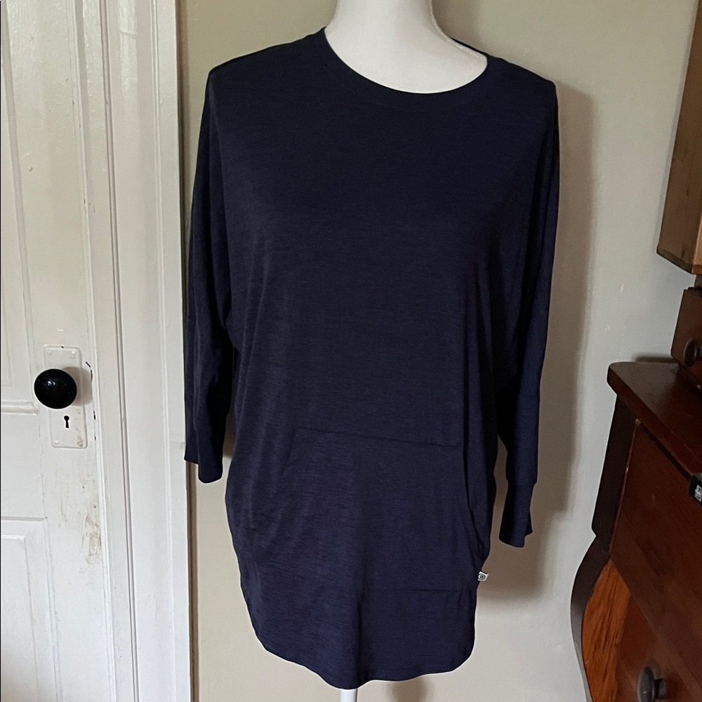 Women’s Relaxed Crewneck Tunic Top - Navy